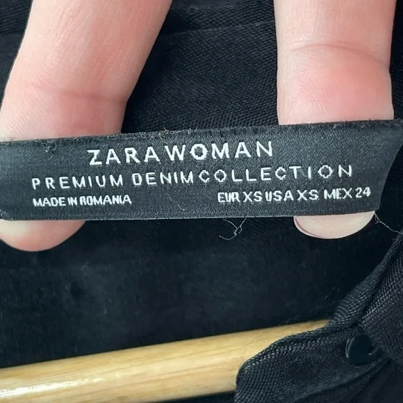 Zara Woman Black Silky Ruffle Tunic Dress Size XS - Picture 8 of 11